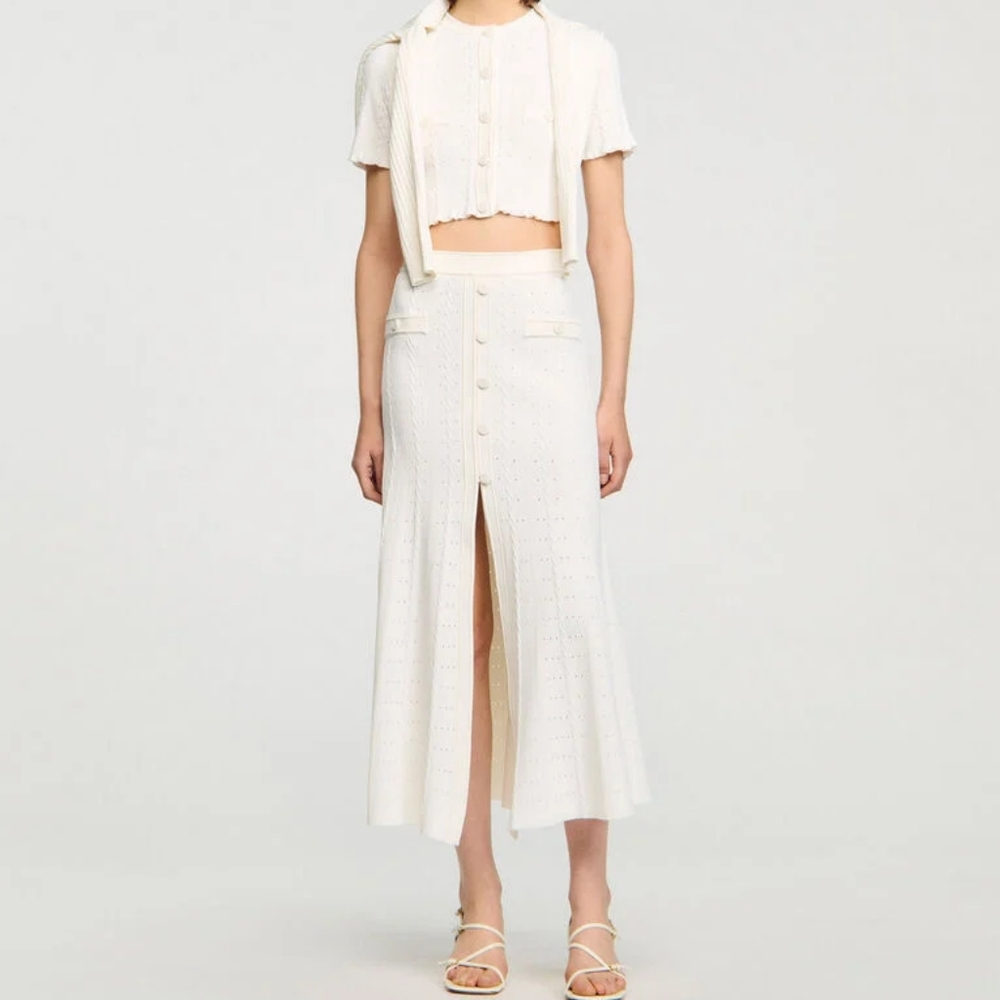 Sandro Pointelle knit midi skirt - Picture 1 of 12